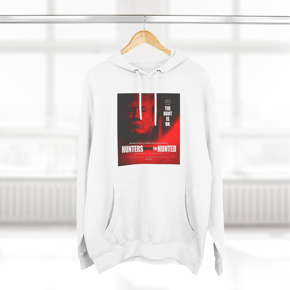 The SCIF "Hunters Become the Hunted Hoodie" – Red Noir Graphic Fleece Pullover