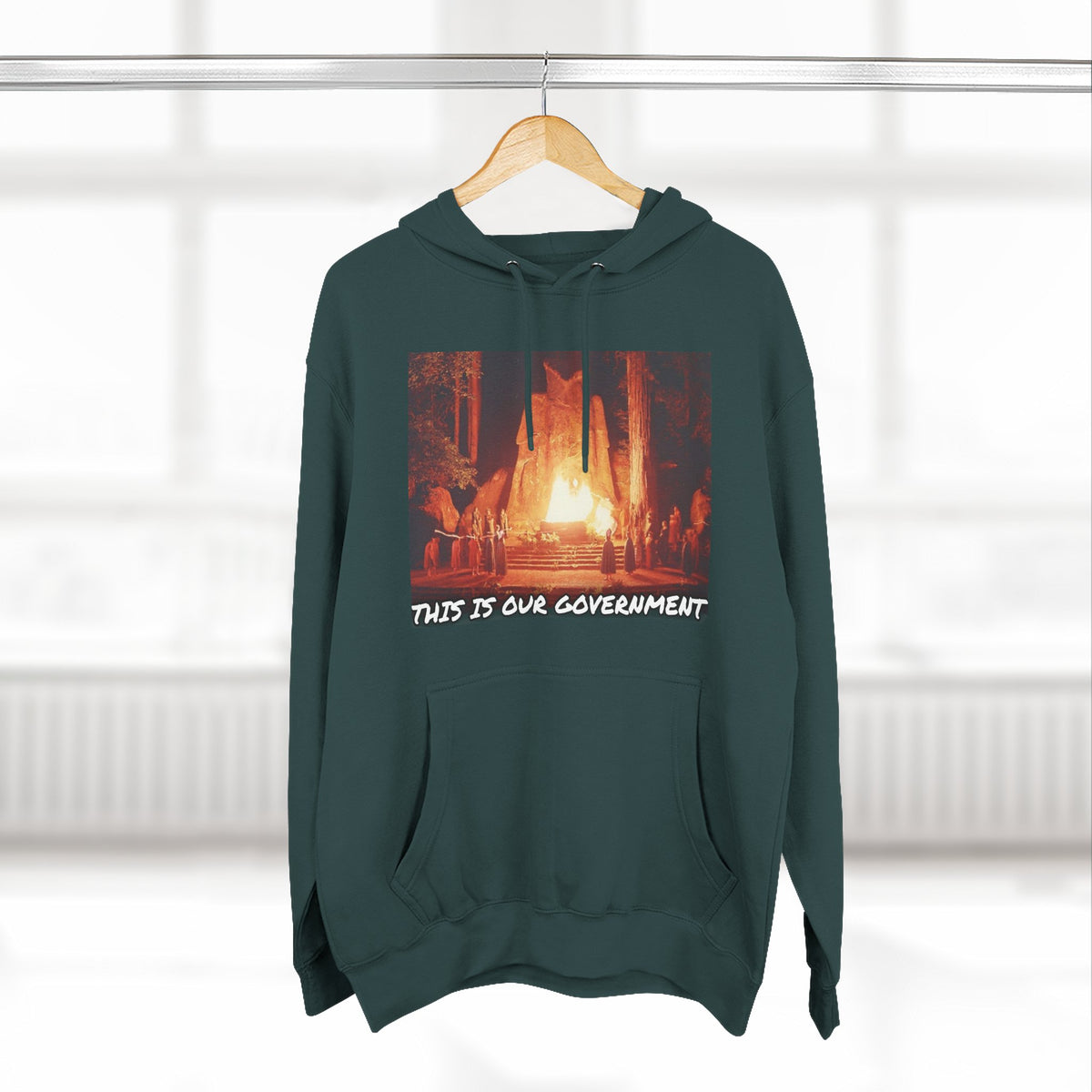 The SCIF Moloch Bohemian Grove "This Is Our Government," Hoodie, Back Quote "Truth Is the Most Effective Weapon..."