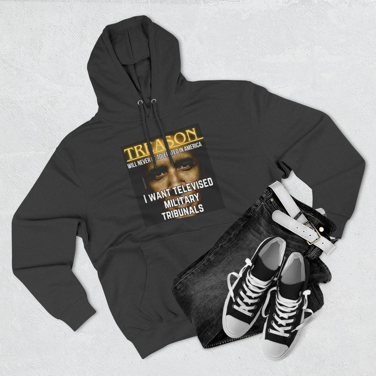 The SCIF "Treason" Televised Military Tribunals Graphic Hoodie