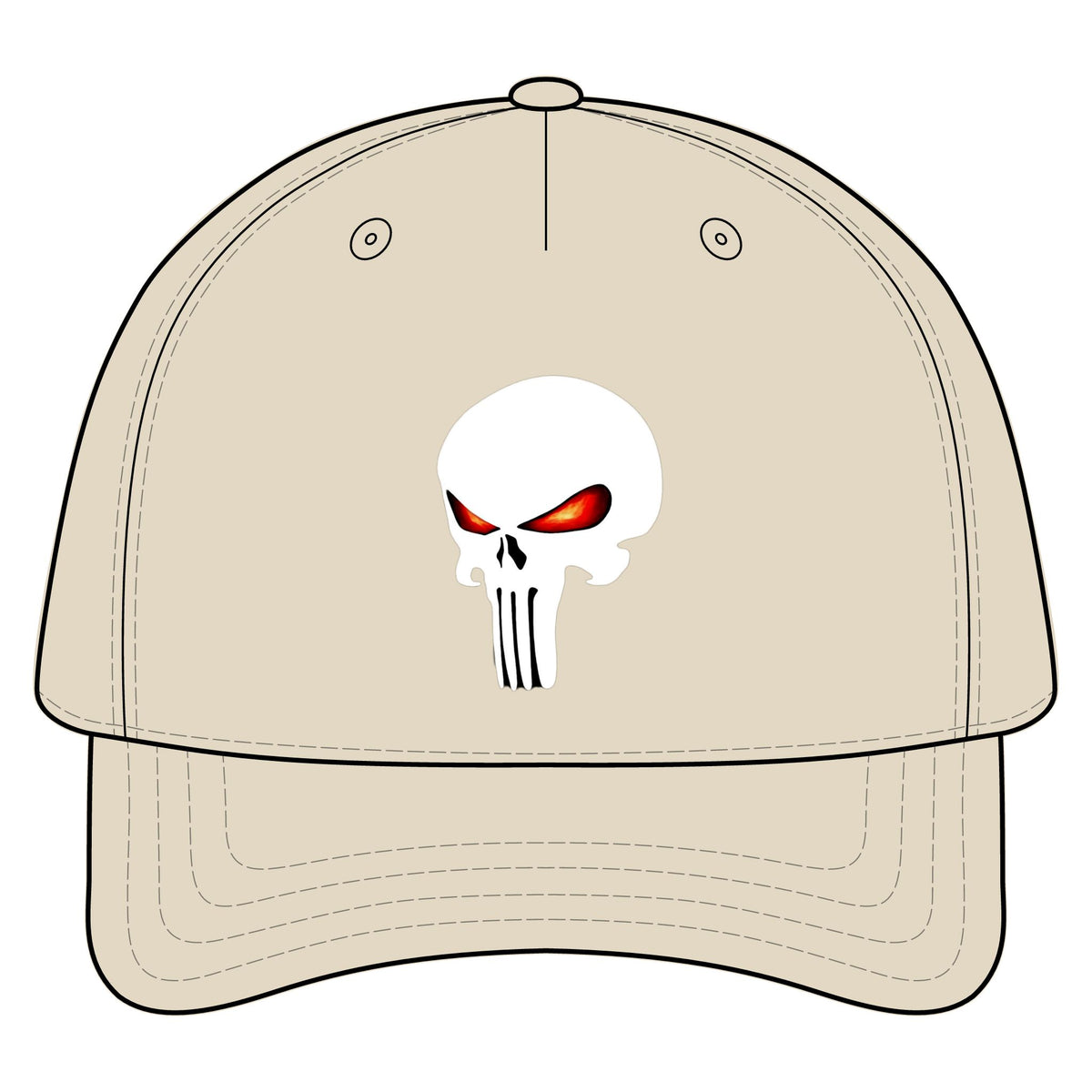 The SCIF Skull "Solid White" Five-Panel Snapback Hat