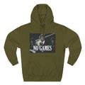The SCIF "No Games" Hoodie – Vintage Noir Graphic Fleece Pullover