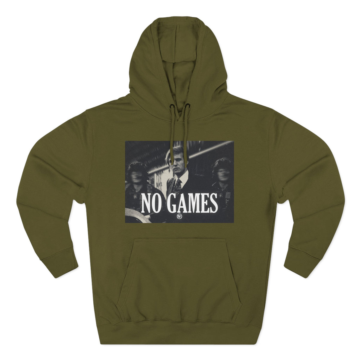 The SCIF "No Games" Hoodie – Vintage Noir Graphic Fleece Pullover