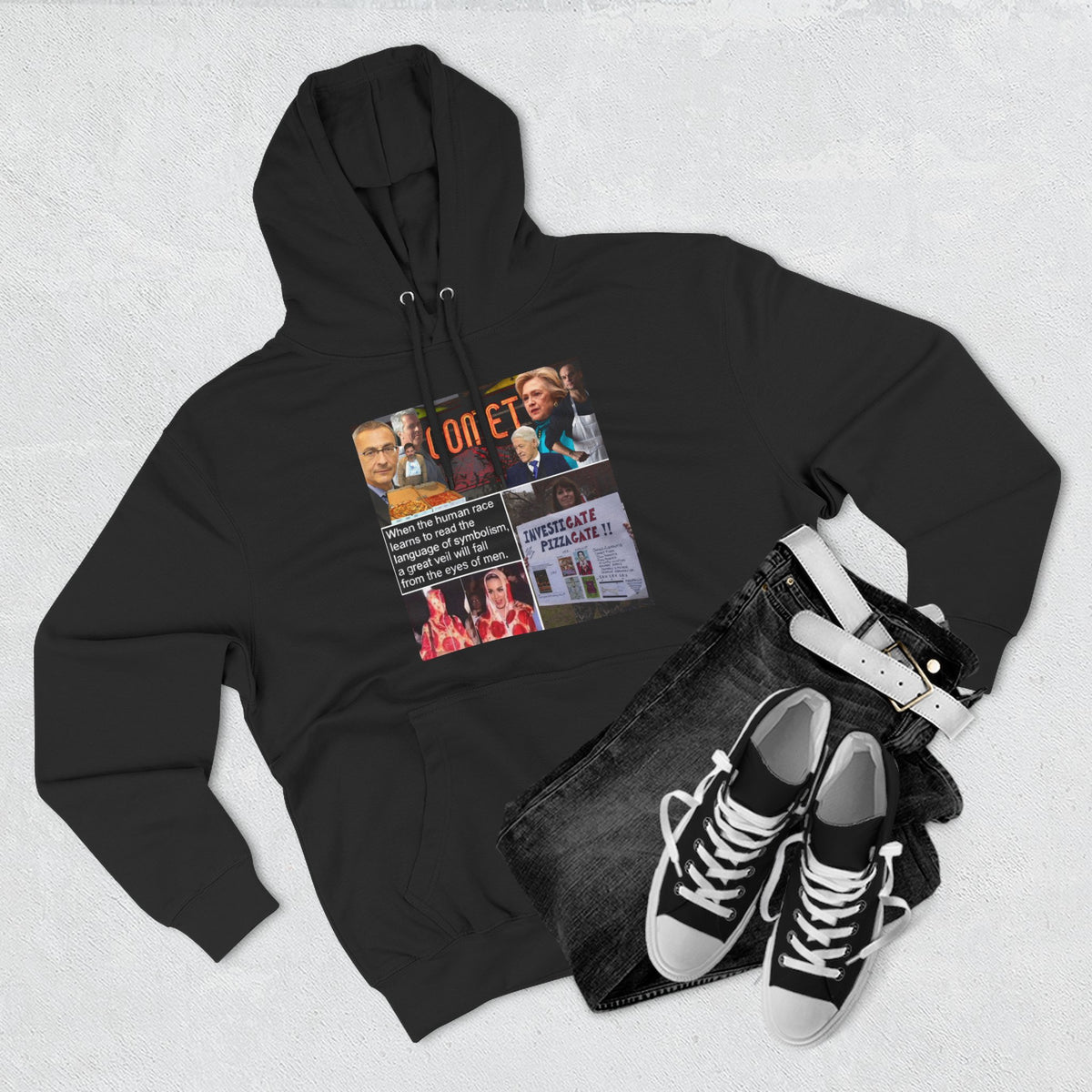 The SCIF "Pizzagate Collage" Fleece hoodie