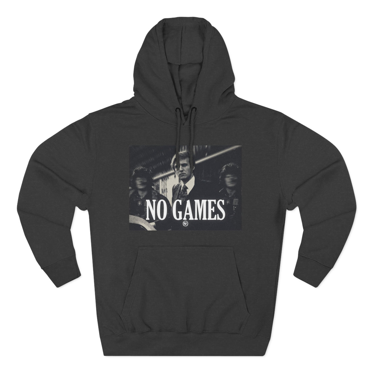 The SCIF "No Games" Hoodie – Vintage Noir Graphic Fleece Pullover