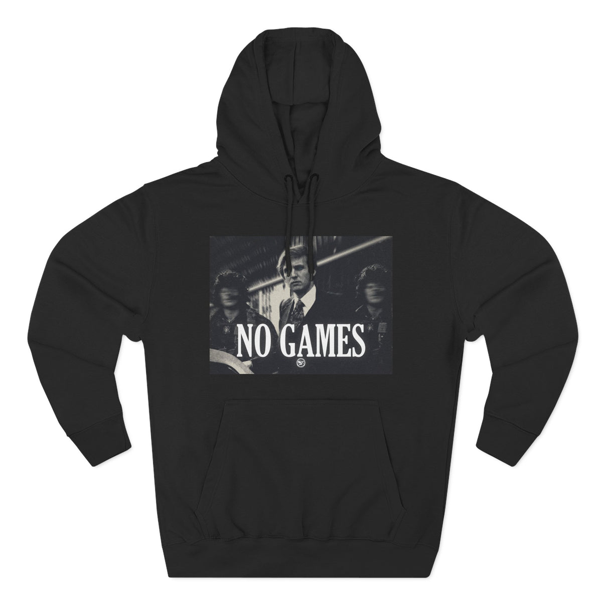 The SCIF "No Games" Hoodie – Vintage Noir Graphic Fleece Pullover