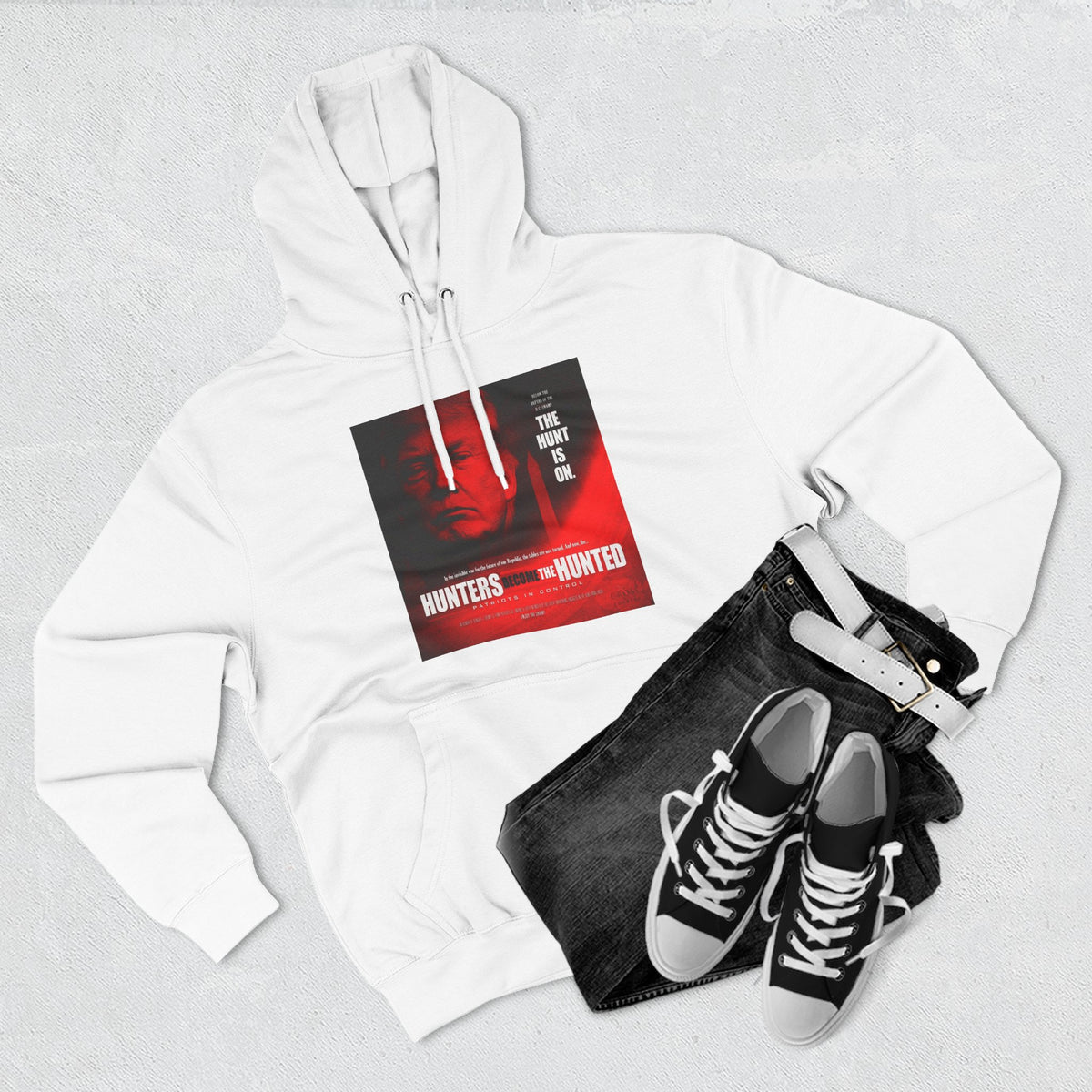 The SCIF "Hunters Become the Hunted Hoodie" – Red Noir Graphic Fleece Pullover