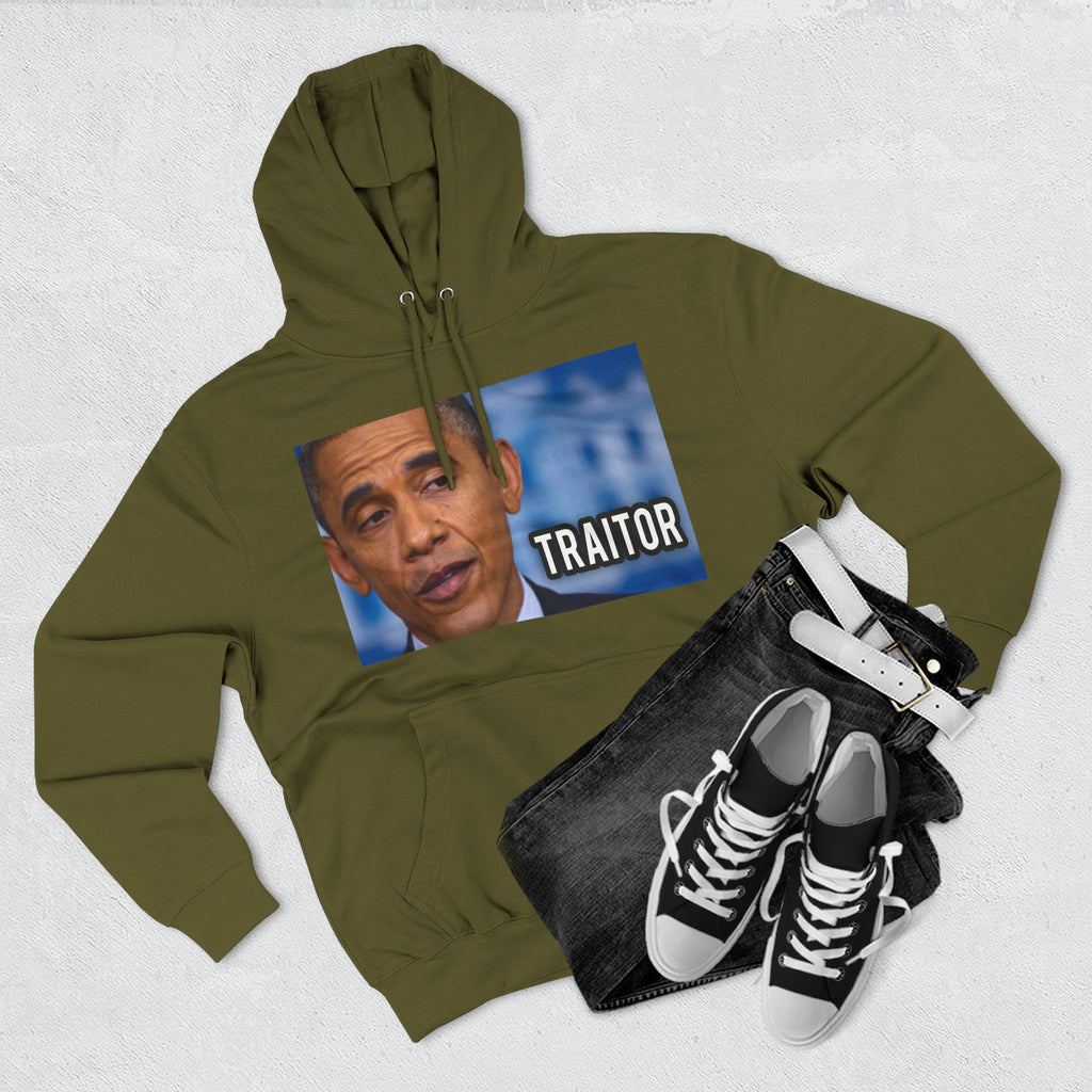 The SCIF "Presidential Traitor Meme" Fleece Hoodie, Back "Money On Pallets Meme."