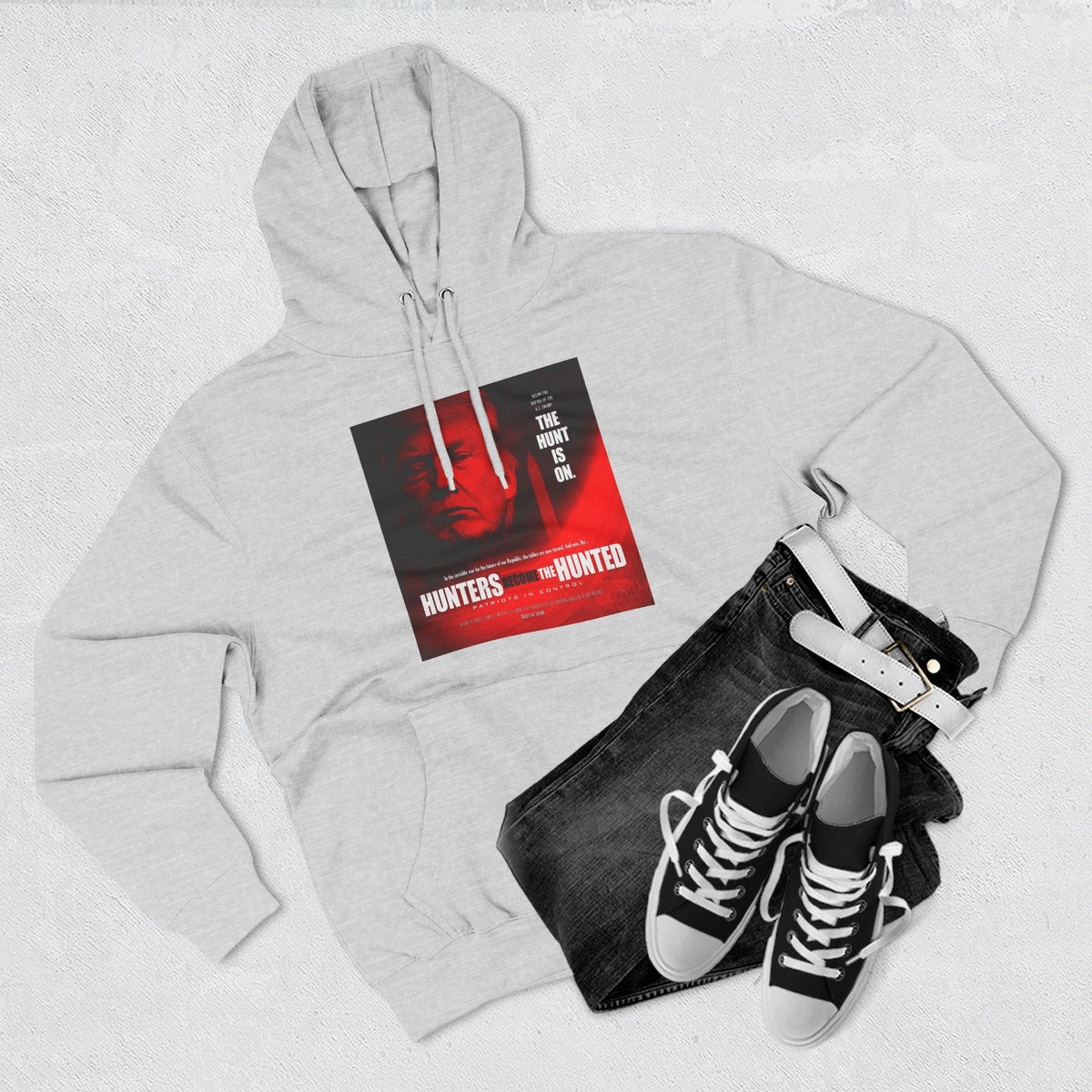 The SCIF "Hunters Become the Hunted Hoodie" – Red Noir Graphic Fleece Pullover