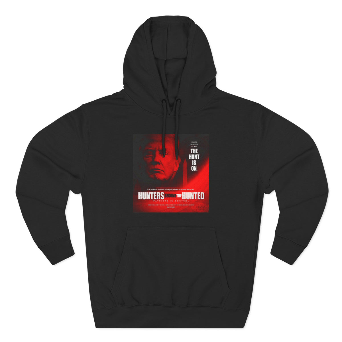The SCIF "Hunters Become the Hunted Hoodie" – Red Noir Graphic Fleece Pullover