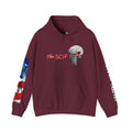 The SCIF Skull logo Graphic Hoodie, Right Sleeve "President Eyes" Graphic, Left Sleeve "Digital Warrior" Quote Graphic.