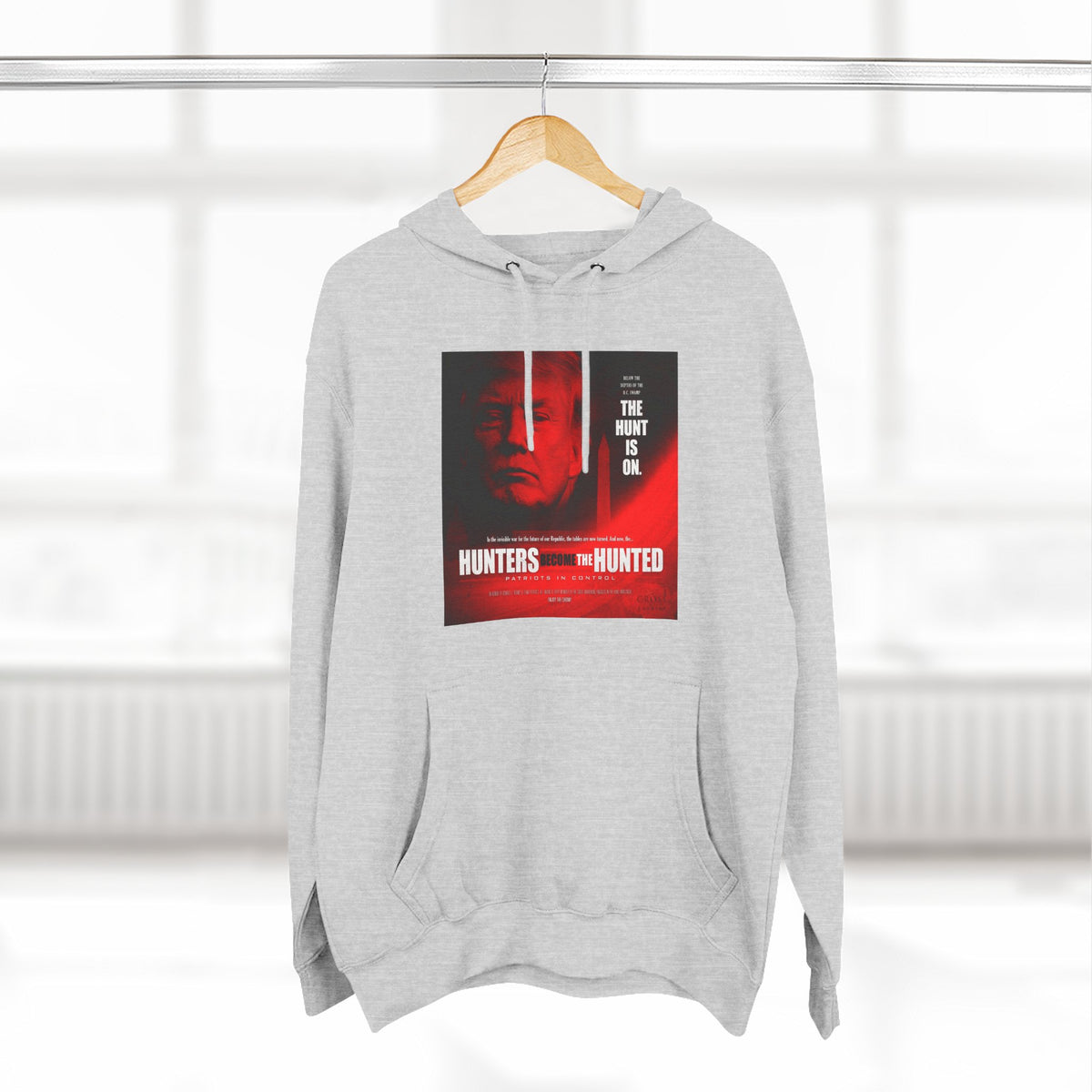 The SCIF "Hunters Become the Hunted Hoodie" – Red Noir Graphic Fleece Pullover