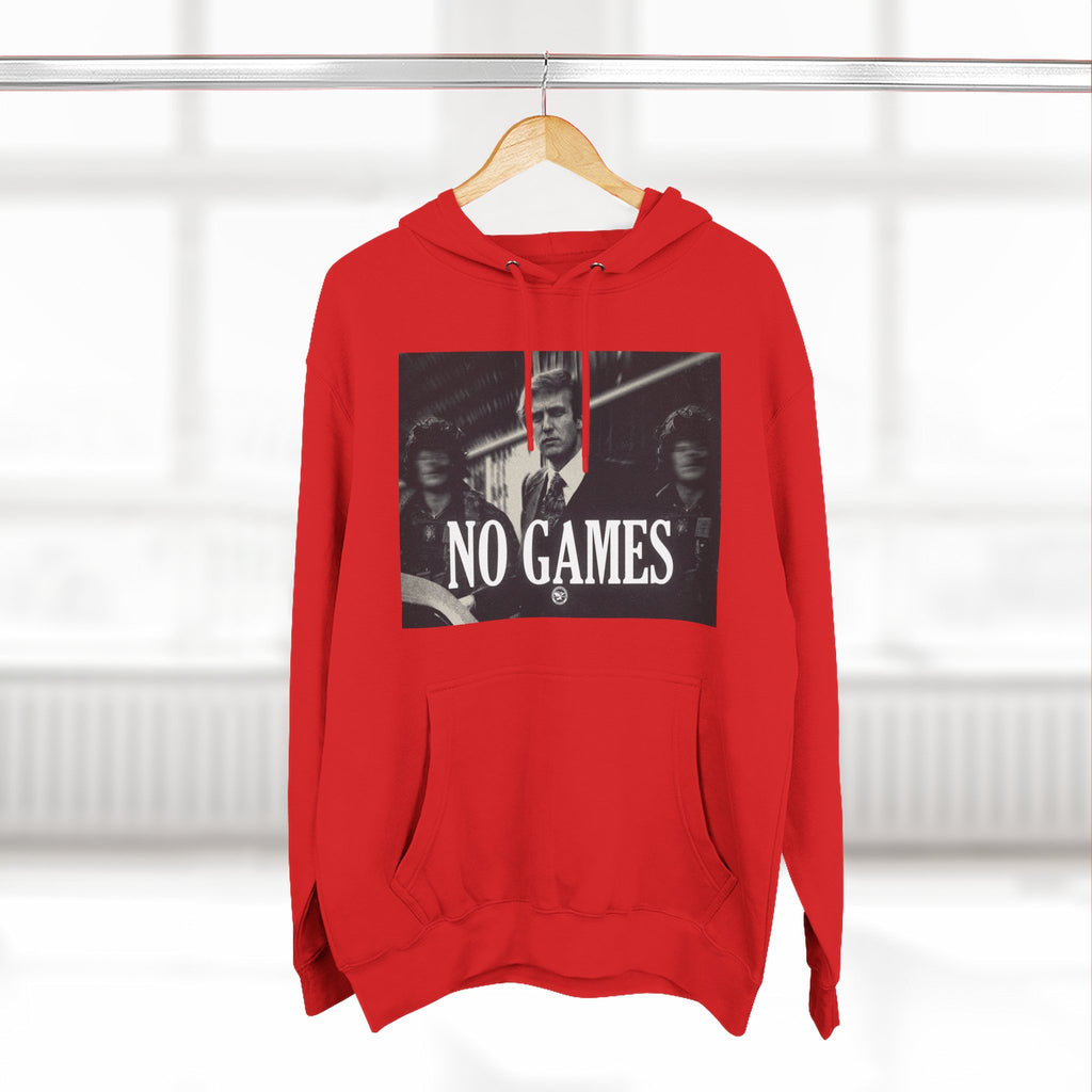 The SCIF "No Games" Hoodie – Vintage Noir Graphic Fleece Pullover