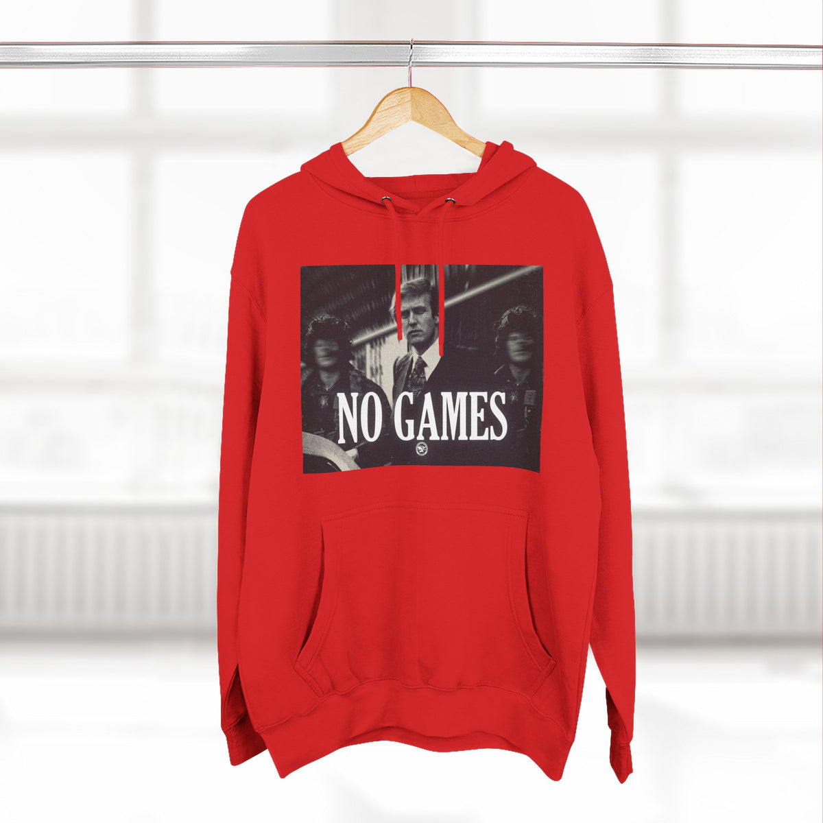 The SCIF "No Games" Hoodie – Vintage Noir Graphic Fleece Pullover
