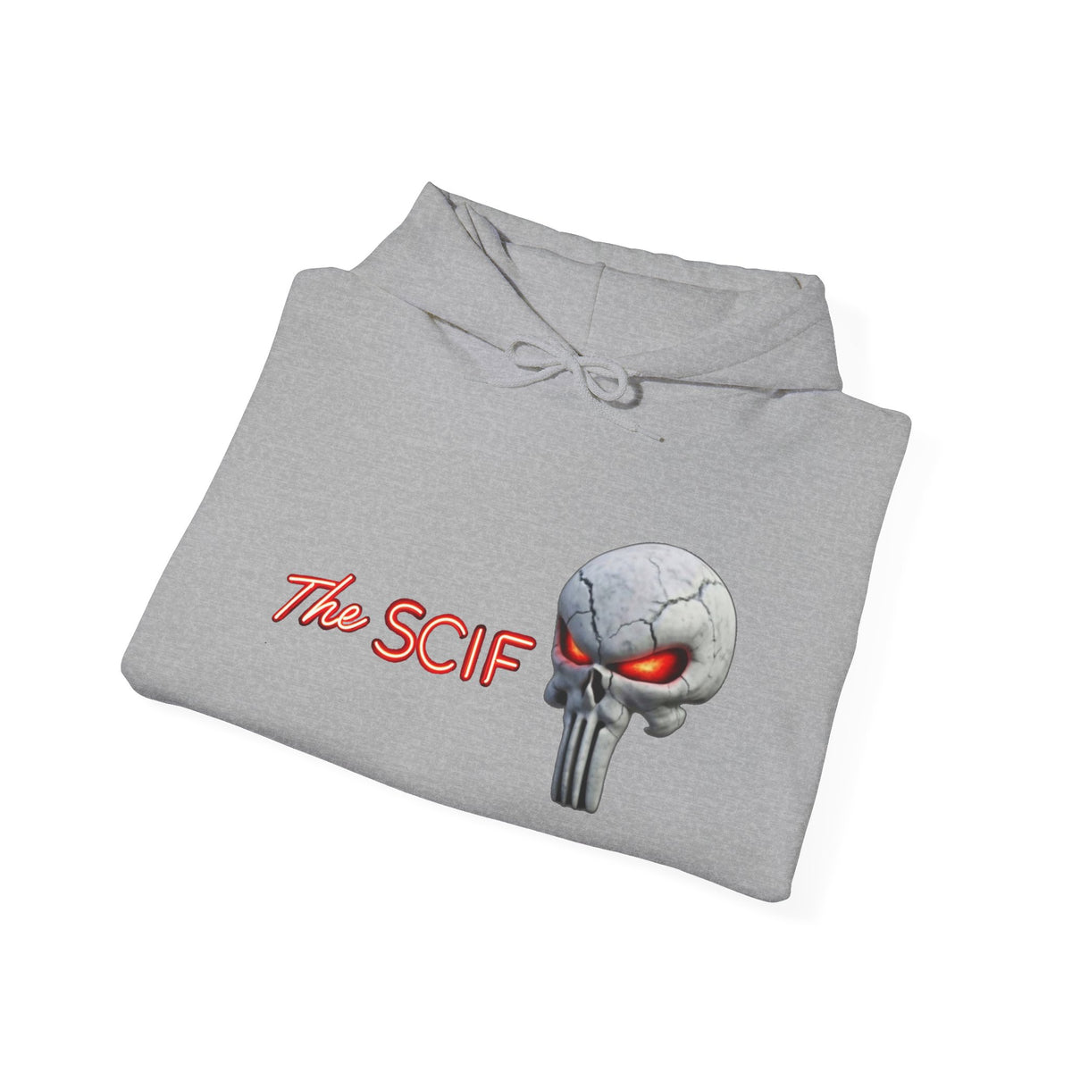 The SCIF Skull logo Graphic Hoodie, Right Sleeve "President Eyes" Graphic, Left Sleeve "Digital Warrior" Quote Graphic.
