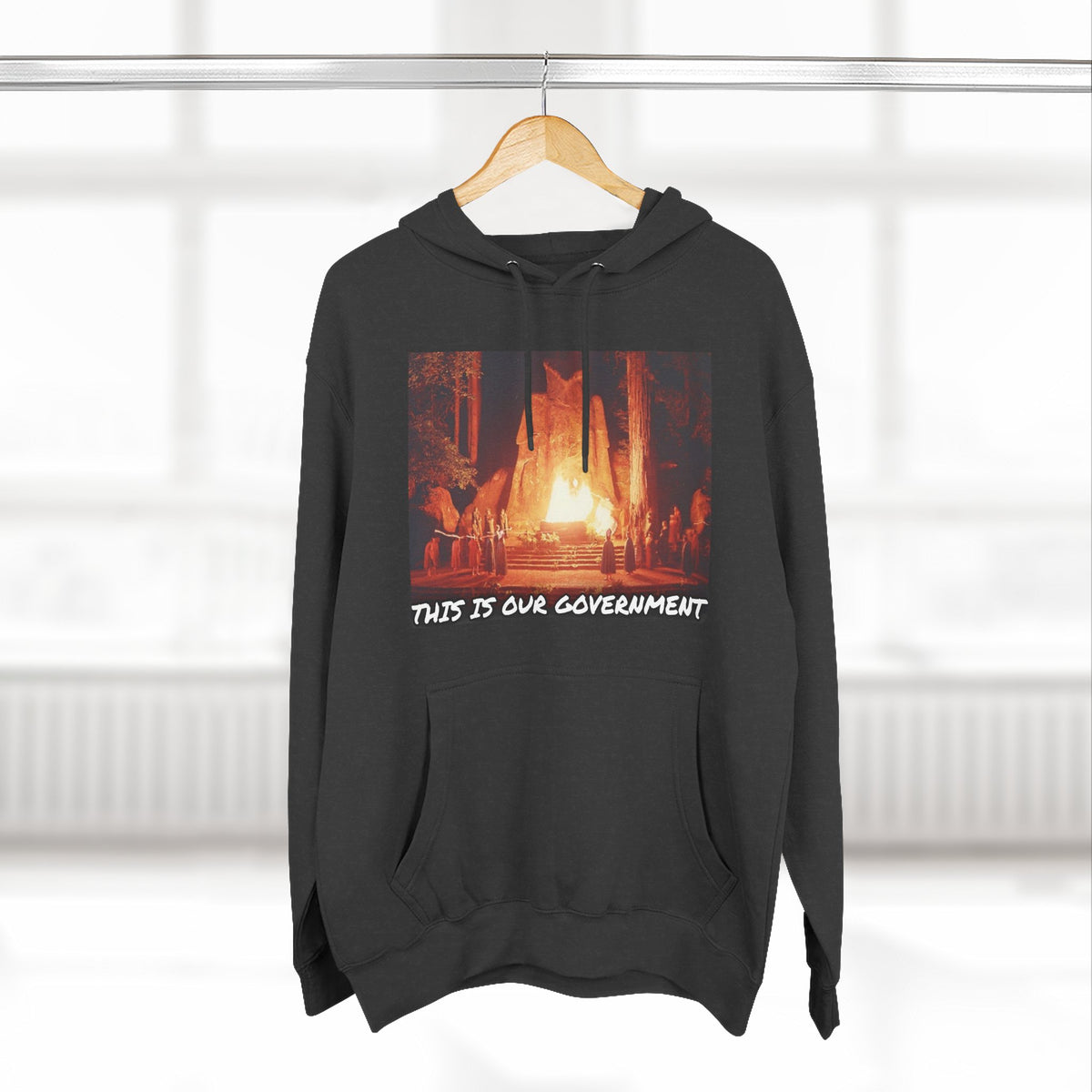 The SCIF Moloch Bohemian Grove "This Is Our Government," Hoodie, Back Quote "Truth Is the Most Effective Weapon..."