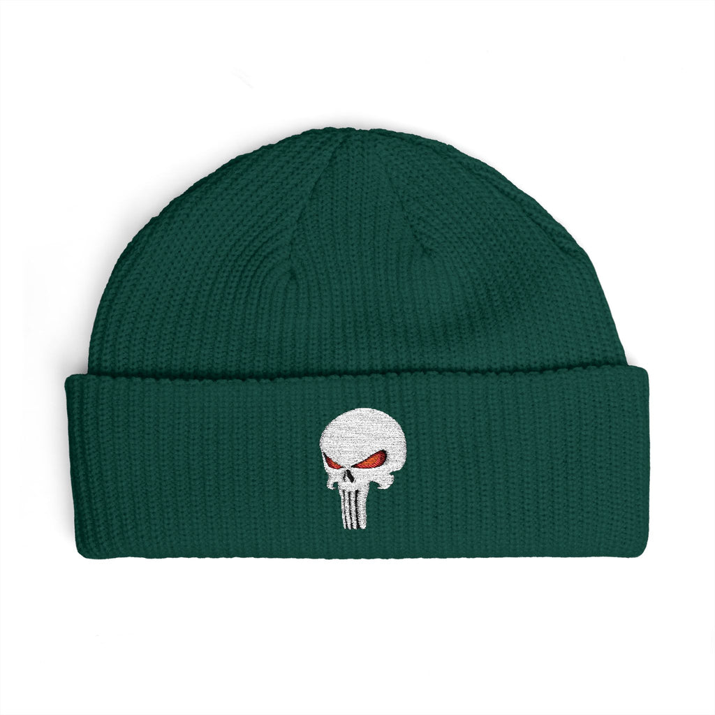 The SCIF "Solid White" Skull Embroidered Cuff Beanie