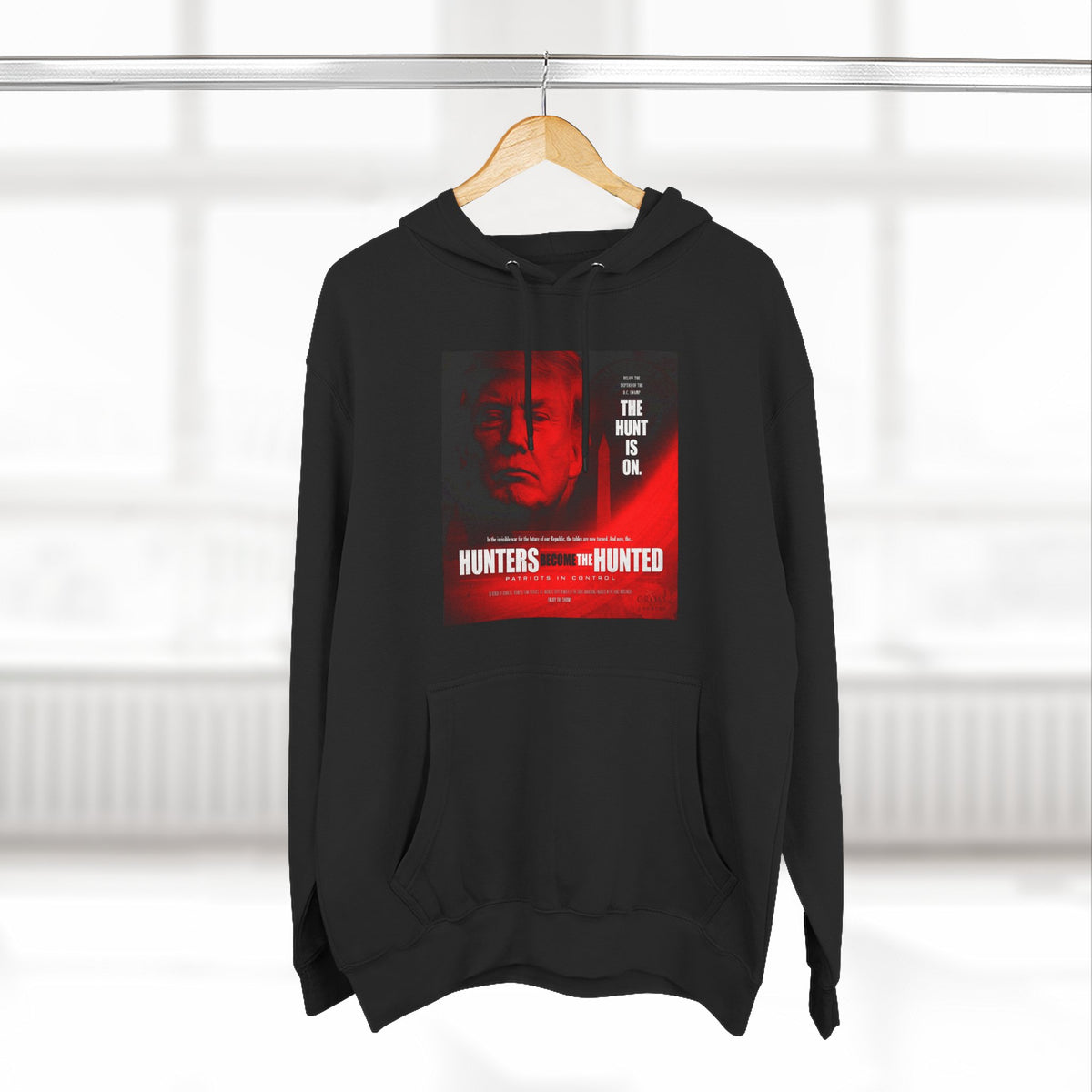 The SCIF "Hunters Become the Hunted Hoodie" – Red Noir Graphic Fleece Pullover