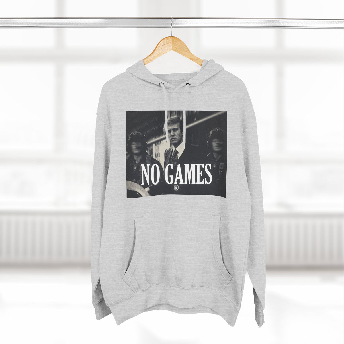 The SCIF "No Games" Hoodie – Vintage Noir Graphic Fleece Pullover