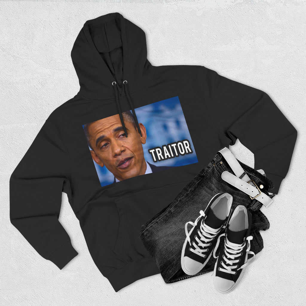 The SCIF "Presidential Traitor Meme" Fleece Hoodie, Back "Money On Pallets Meme."