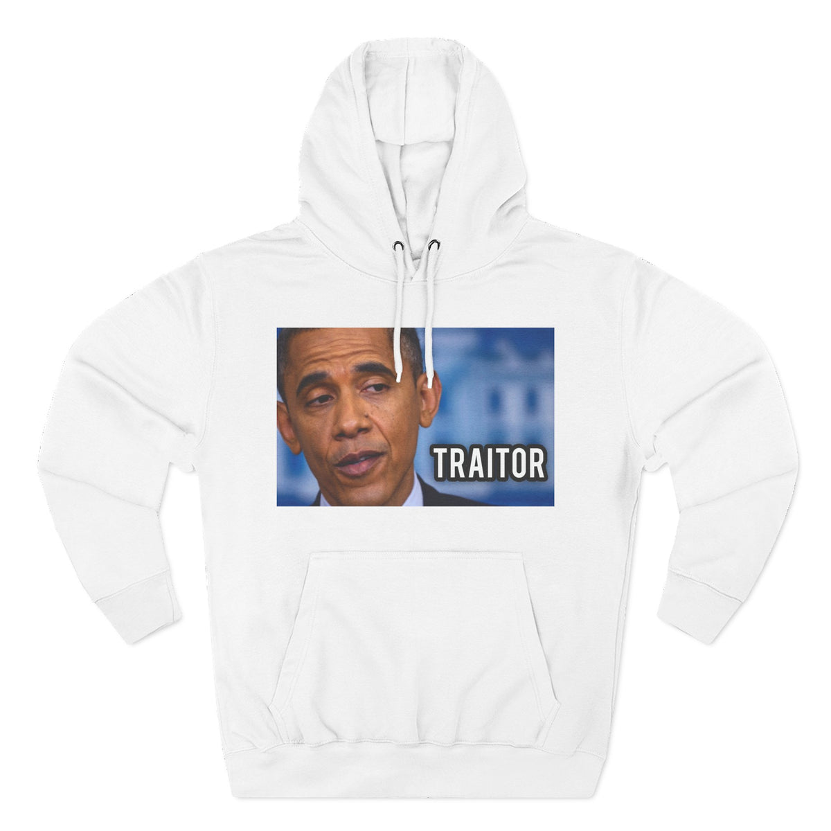 The SCIF "Presidential Traitor Meme" Fleece Hoodie, Back "Money On Pallets Meme."
