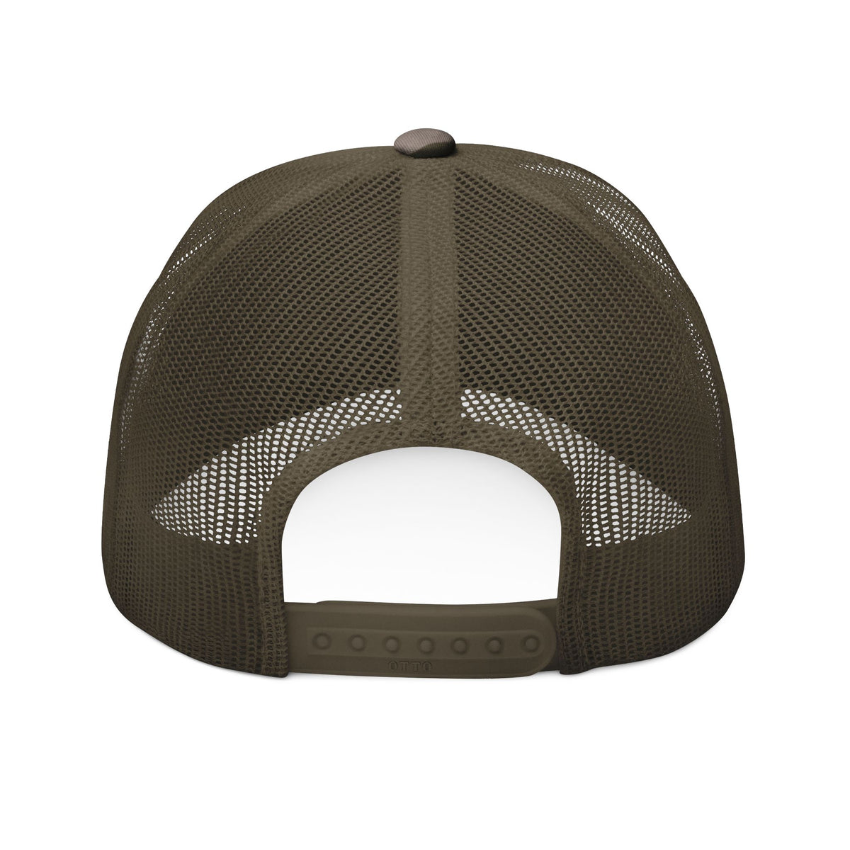 Camouflage Trucker Hat with The SCIF Skull "Solid White" Embroidery